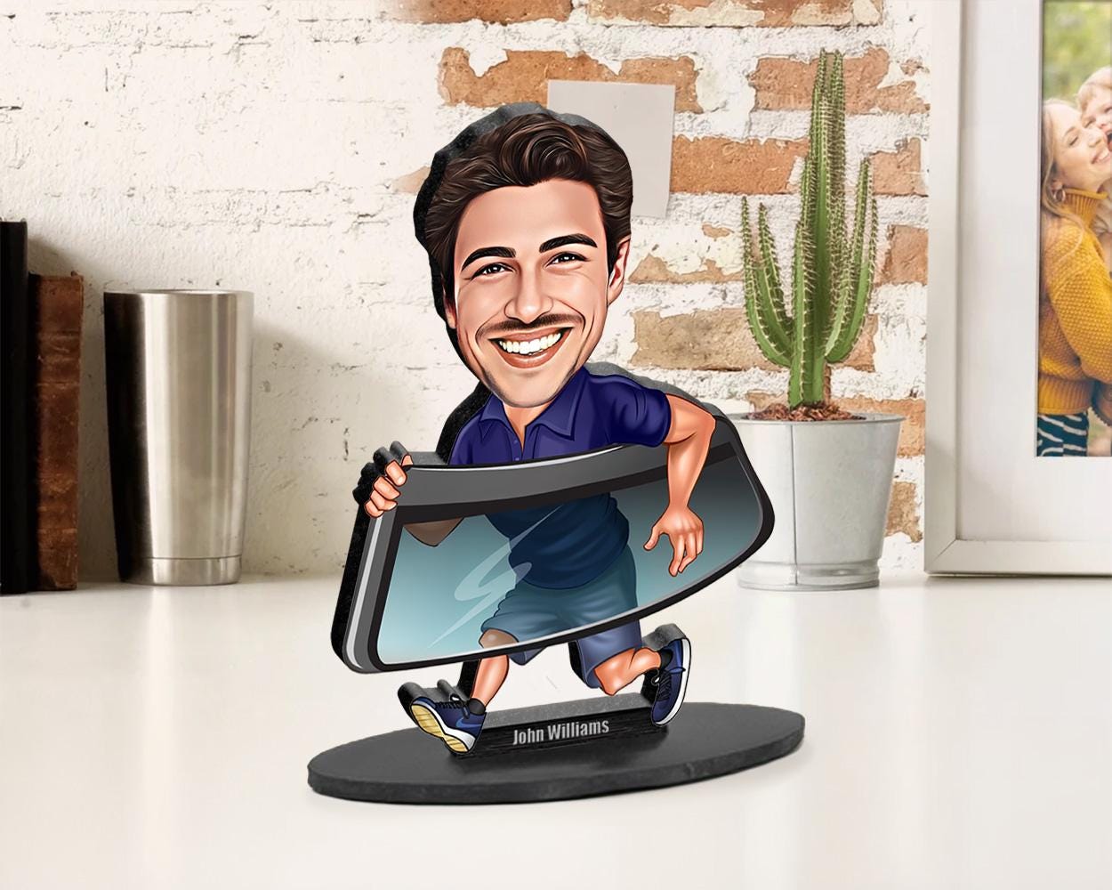 Personalized Glazier Figurine | Custom Auto Glass Installer Gift from Your Photo | Funny Window Fitter Caricature Figurine, Magnet, Keychain