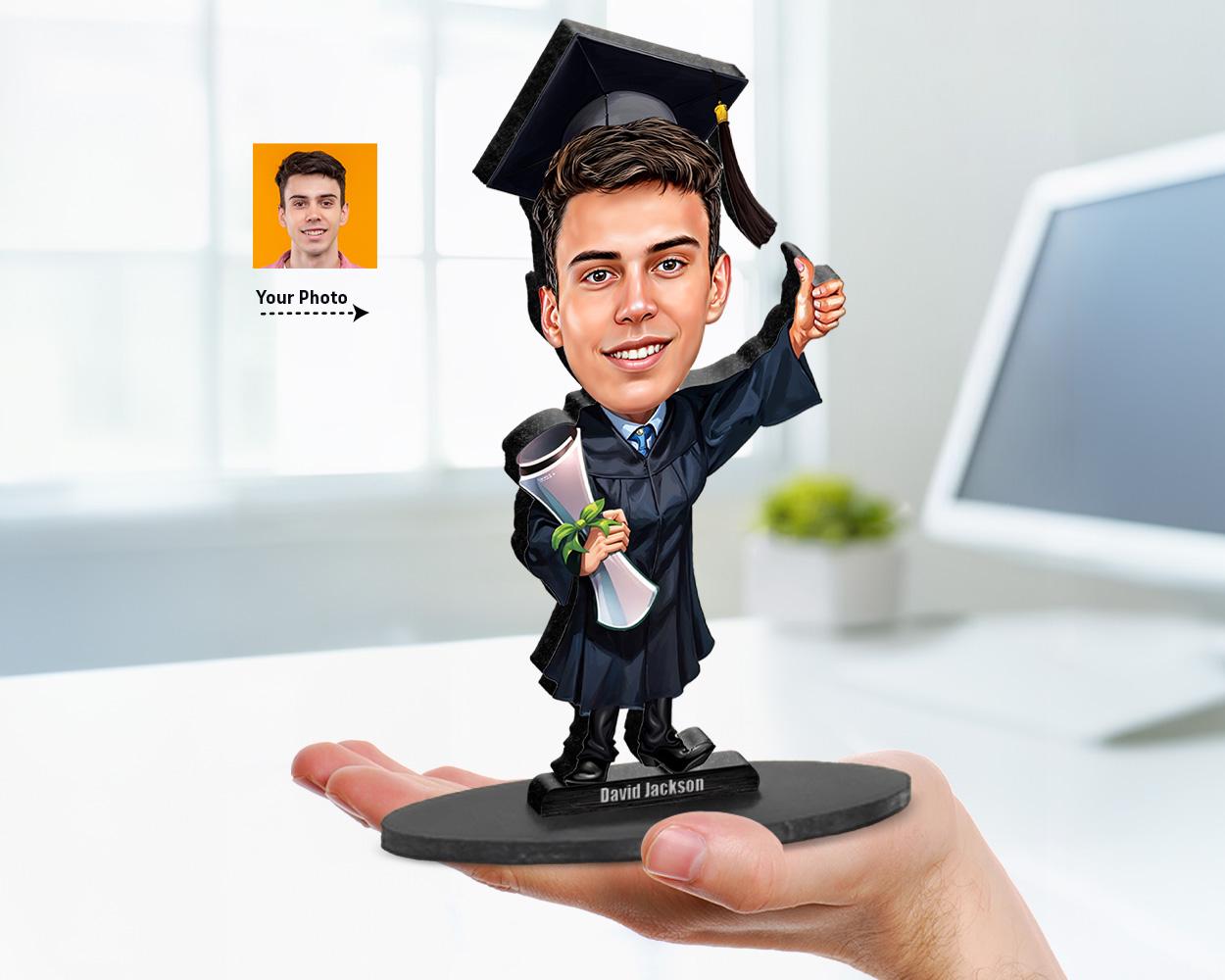 Graduation Figurine | Personalized Graduate Gift from Your Photo | Custom Figurine, Magnet, Keychain & Car Charm