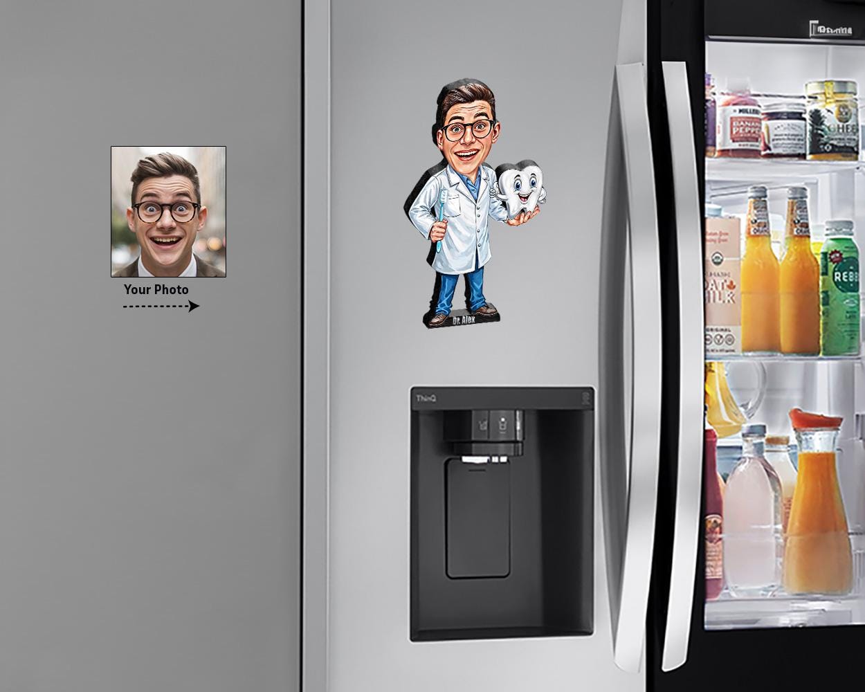 Dental Student Gifts | Dentist Student Gift | Caricature Portrait From Your Photo | Unique, Funny Gift Sets with Your Photo & Name | DT1924