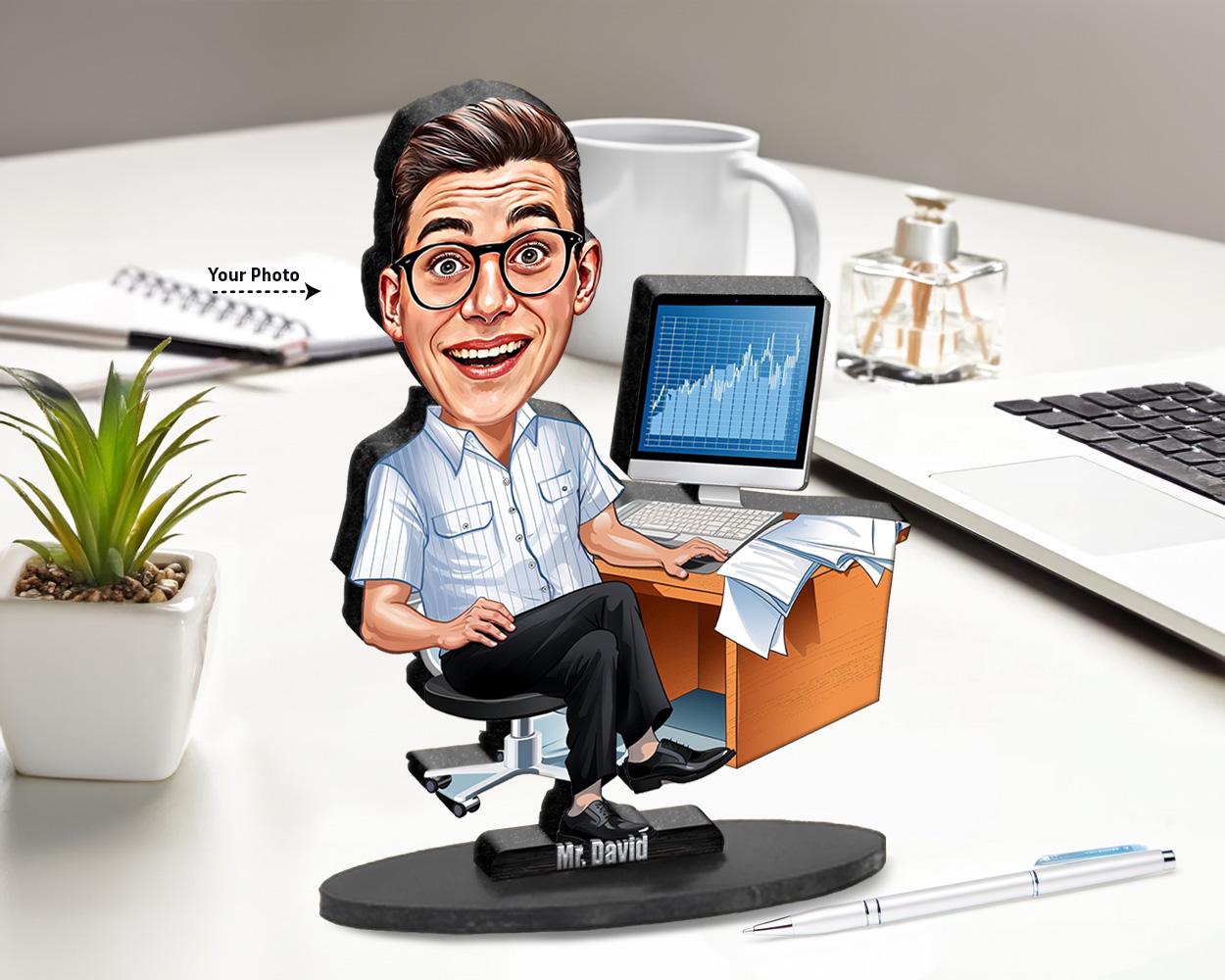 Data Analyst Gift | Office Desk Figurine β Personalized Funny Caricature from Photo β Custom Magnet, Keychain & Car Charm