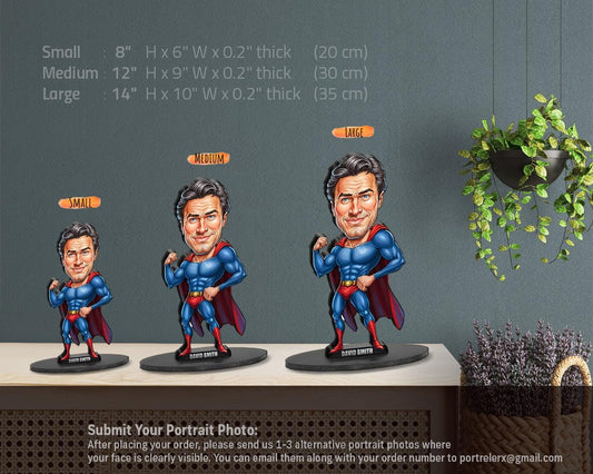 Personalized Superhero Gifts | Caricature Portrait From Your Photo | Funny Gift Sets with Your Photo & Name | SP039