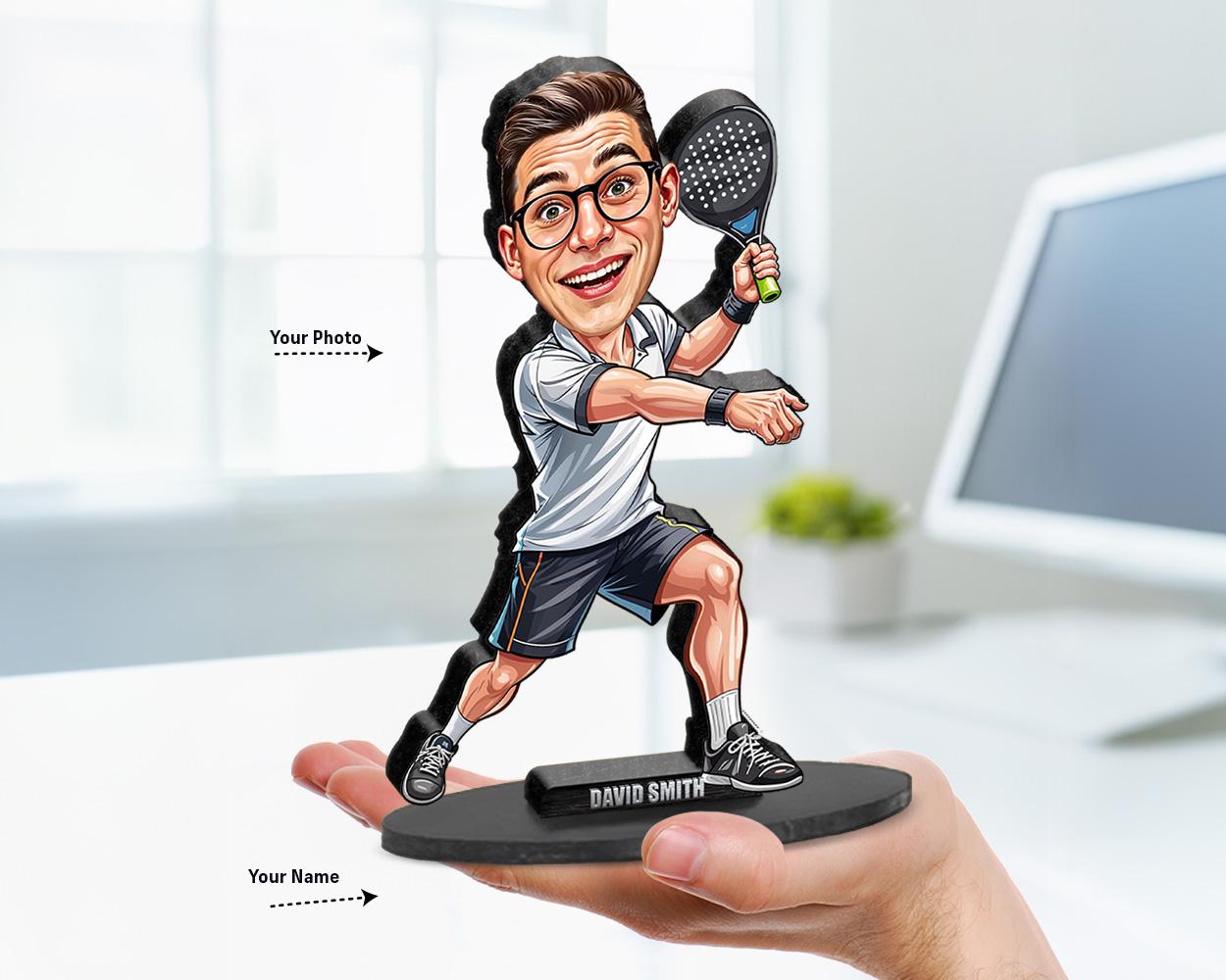 Personalized Paddle Player Gifts | Paddle Caricature Portrait From Your Photo | Funny Gift Sets with Your Photo & Name | PA0202