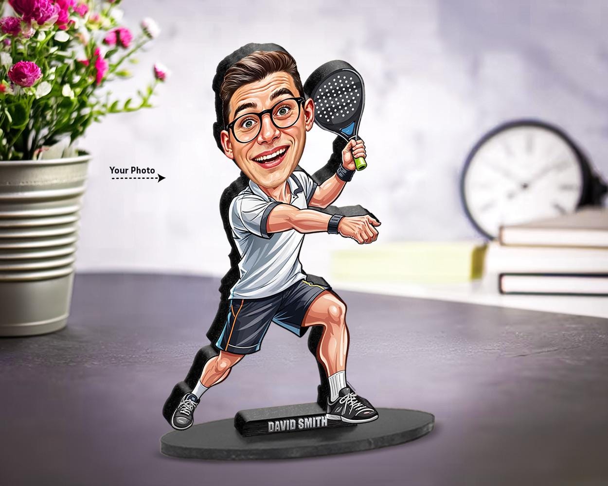 Personalized Paddle Player Gifts | Paddle Caricature Portrait From Your Photo | Funny Gift Sets with Your Photo & Name | PA0202