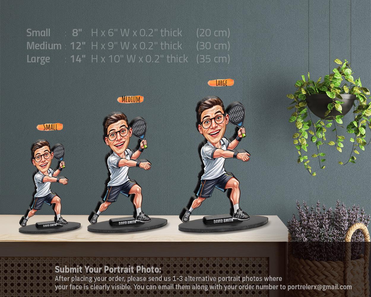 Personalized Paddle Player Gifts | Paddle Caricature Portrait From Your Photo | Funny Gift Sets with Your Photo & Name | PA0202