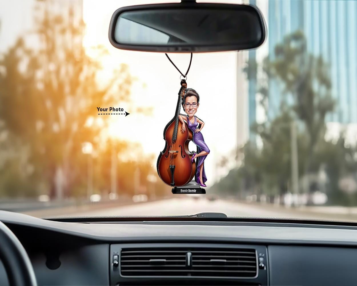 Upright Bass Figurine | Custom Double Bass Player Gift from Your Photo | Personalized Figurine, Magnet, Keychain & Car Charm