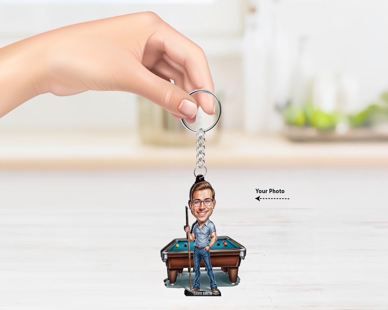 Personalized Pool Player Gifts | billiards Player Caricature Portrait From Your Photo | Funny Gift Sets with Your Photo & Name | BL2127