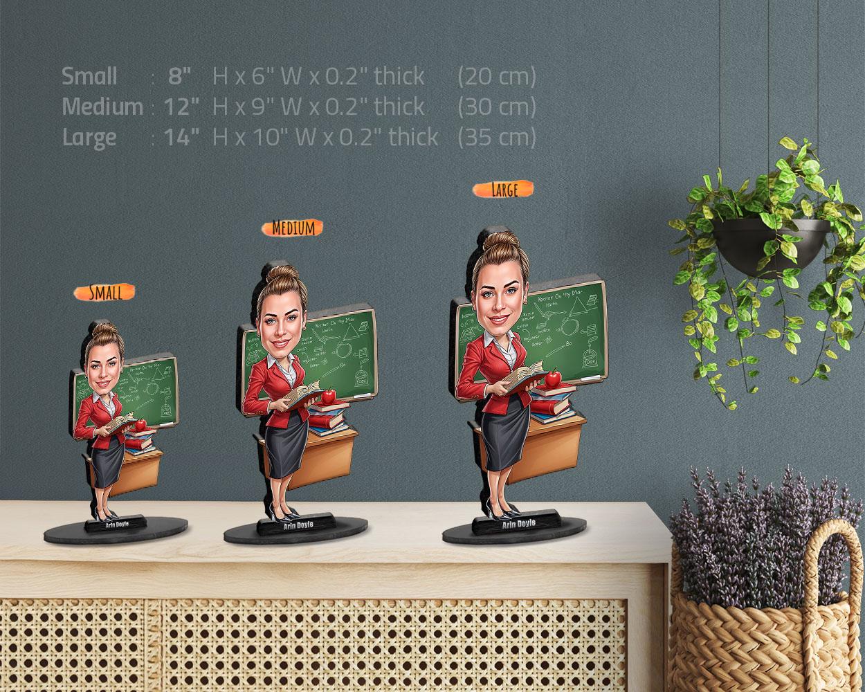 Funny Gift for Elementary School Teacher β Custom Figurine, Magnet, Keychain & Car Charm β Personalized Portrait from Photo
