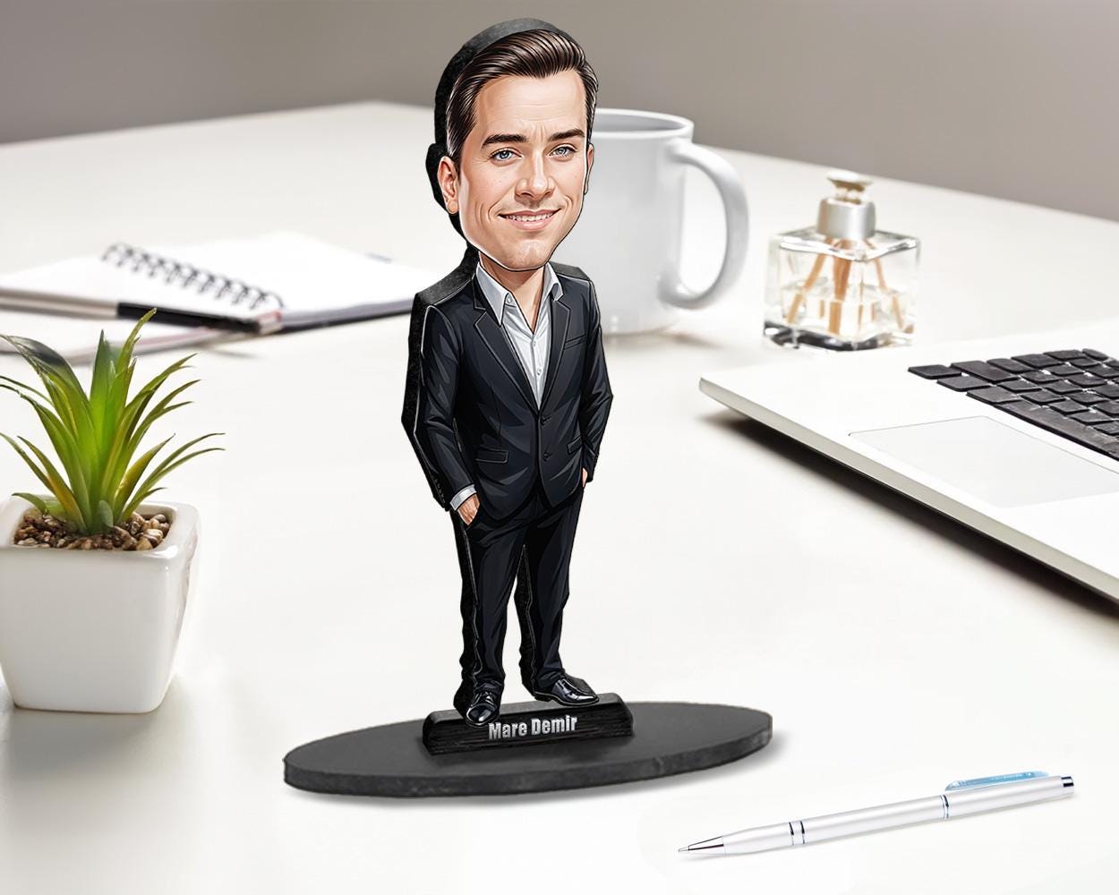 Custom Young Professional Gift β Personalized Funny Figurine, Magnet, Keychain & Car Charm β Unique Portrait from Your Photo