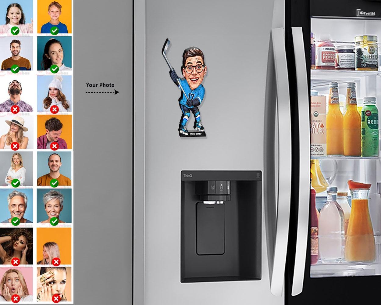 Ice Hockey Player Gift | Team Award & Coach Thank You | Custom Figurine, Magnet, Keychain, Car Charm