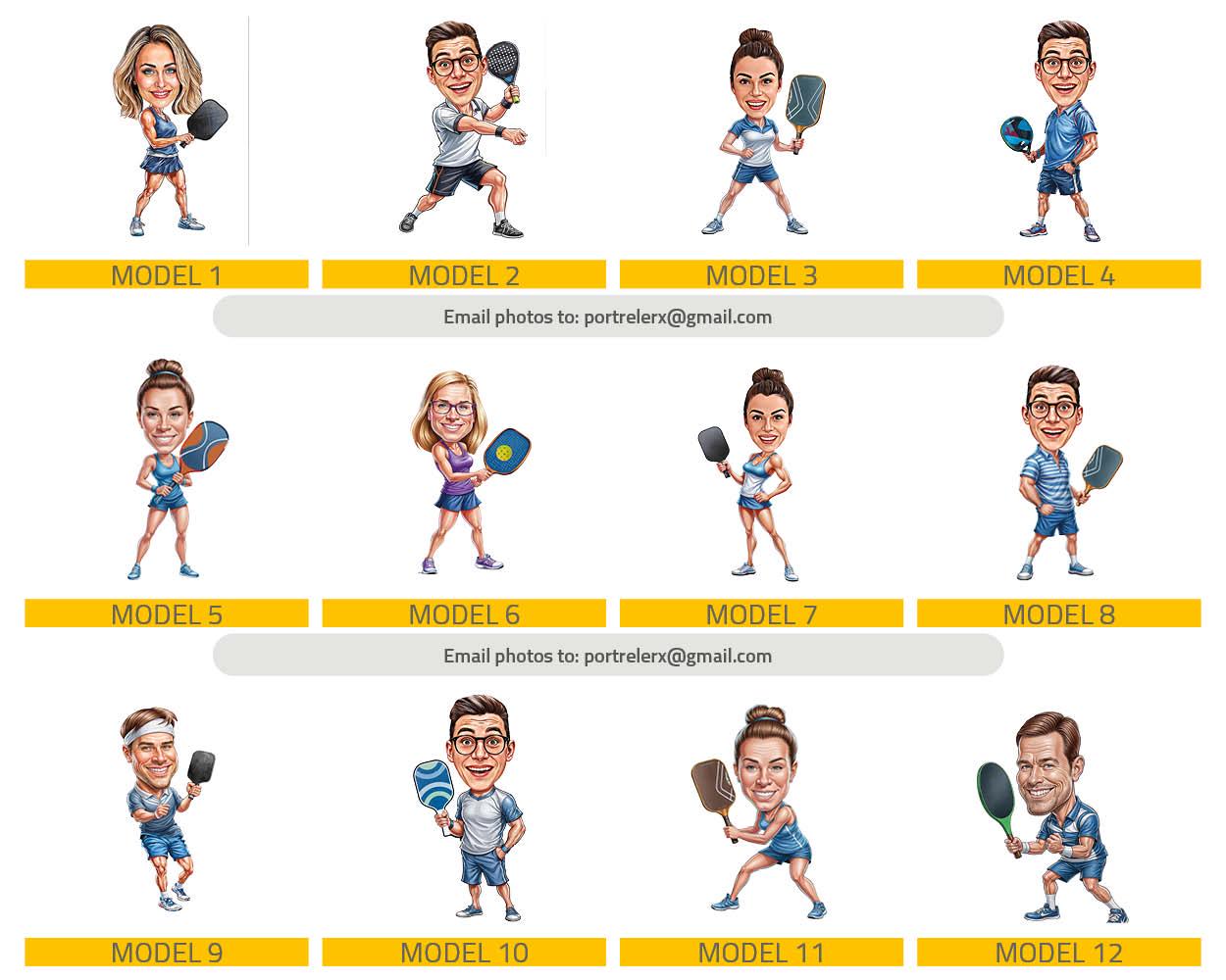 Personalized Pickleball Player Gift | Pickleball Teacher Caricature Portrait From Your Photo | 3D Wooden Figurine Trinket- PCT13