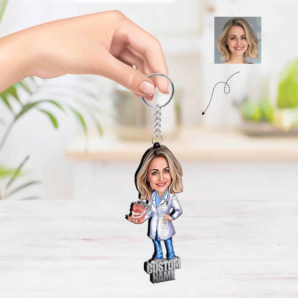 Dental Student Gift | Dentist Graduation | Custom Funny Assistant Caricature from Your Photo | Unique Gift with Your Photo & Name