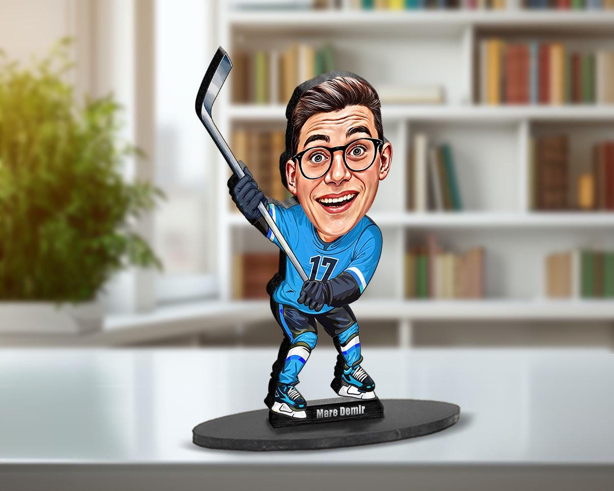 Ice Hockey Player Gift | Team Award & Coach Thank You | Custom Figurine, Magnet, Keychain, Car Charm