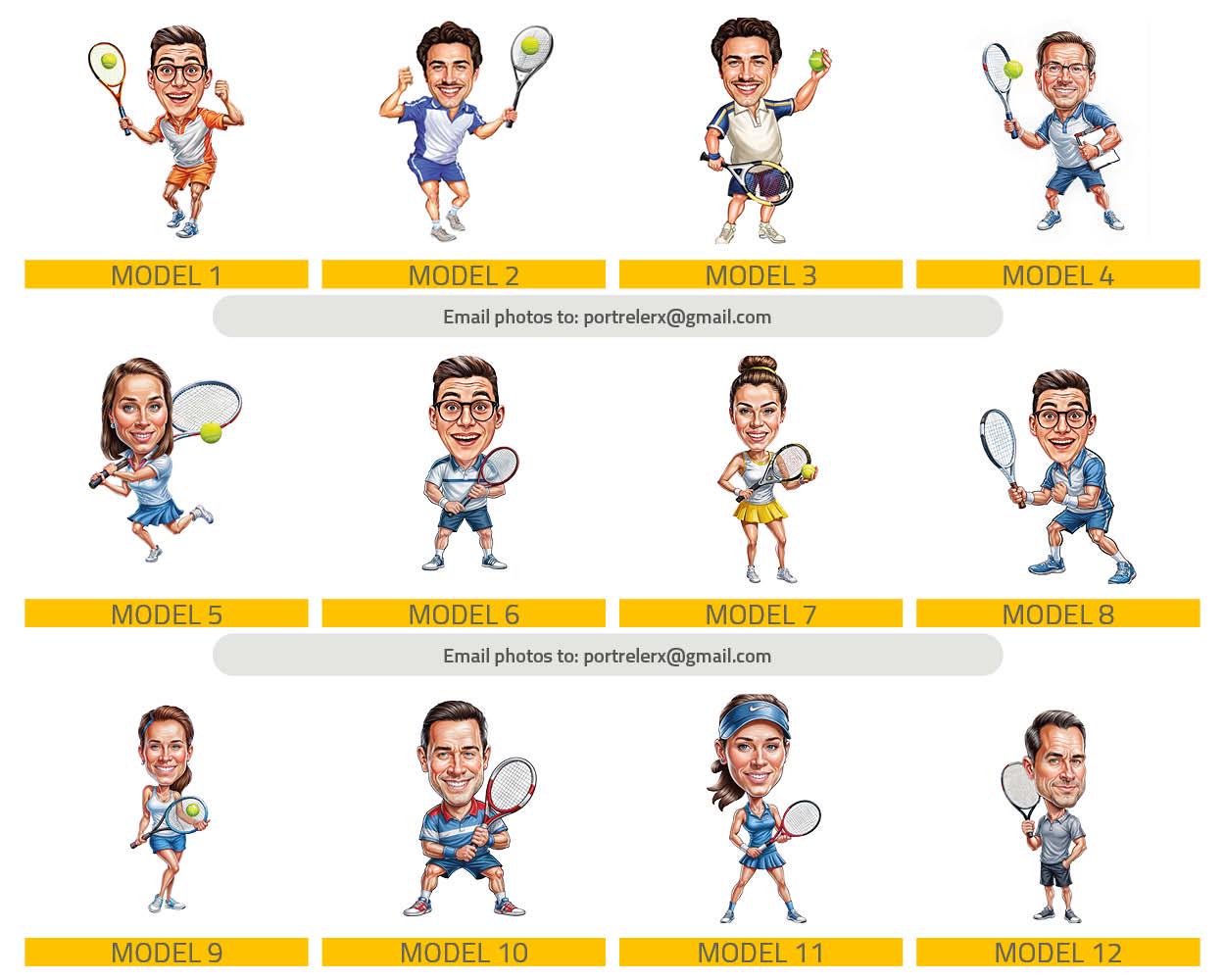 Personalized Tennis Coach or Player Gift β Custom Funny Figurine, Magnet, Keychain & Car Charm β Unique Portrait from Your Photo