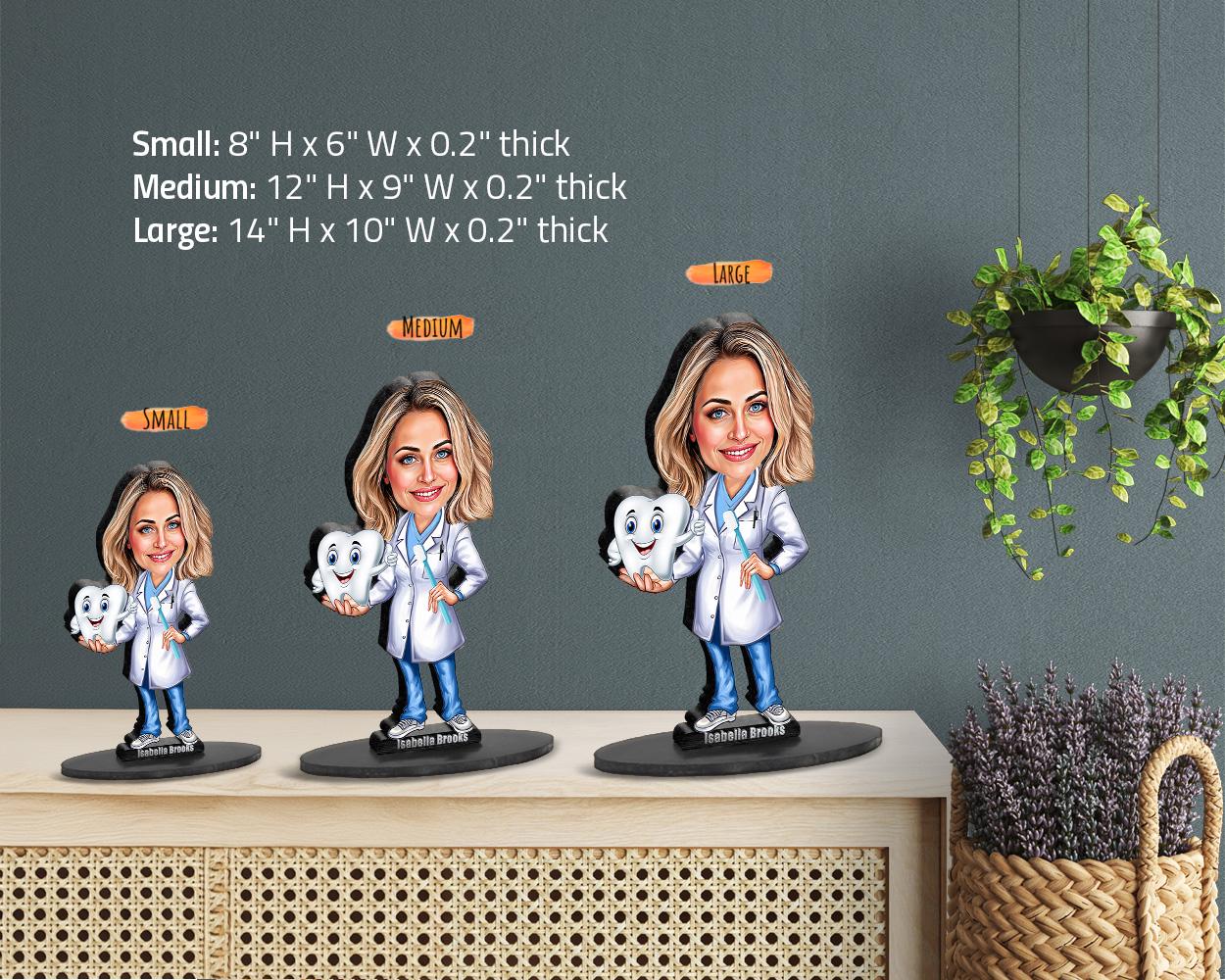 Dental Student Gifts | Dentist Student Gift | Caricature Portrait From Your Photo | Unique, Funny Gift Sets with Your Photo & Name | DT1924