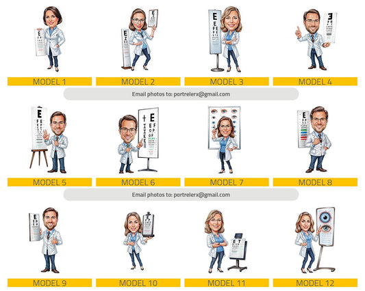 Optometrist Gift | Optician | Eye Doctor Gift | Caricature Portrait From Your Photo | Personalized Wooden Cartooned Figurine Trinket