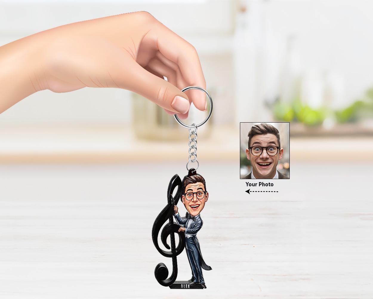 Personalized Band Director Gifts | Choir Teacher Caricature Portrait From Your Photo | Funny Gift Sets with Your Photo & Name | BA135