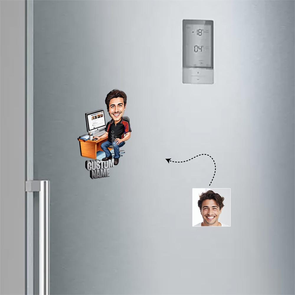 Computer Geek Gift | Custom Portrait as Cartoon Character | Computer Nerd Gift | Coder Gift | Computer Science Gifts | Graphic Designer Gift