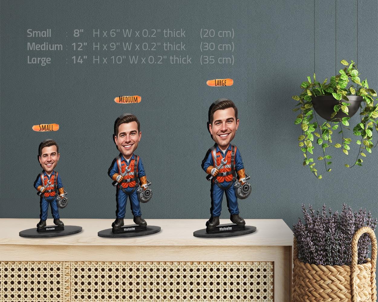 Personalized Aircraft Mechanic Gift β Custom Aviation Technician Figurine, Magnet, Keychain & Car Charm from Your Photo