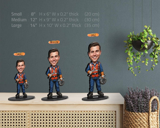 Personalized Aircraft Mechanic Gift – Custom Aviation Technician Figurine, Magnet, Keychain & Car Charm from Your Photo