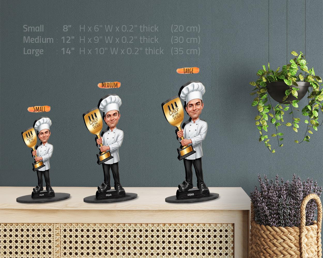 Culinary Trophy Figurine | Custom Chef Award Gift from Your Photo | Personalized Figurine, Magnet, Keychain & Car Charm