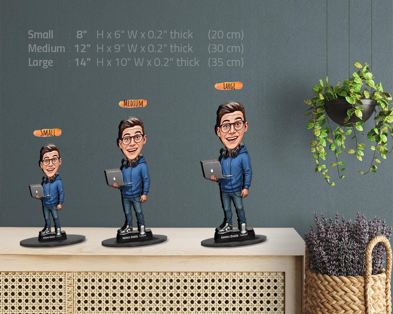 Personalized Music Producer Gift for Men | Custom Studio DJ Figurine with Headphones | Funny Keychain, Magnet or Car Charm from Photo