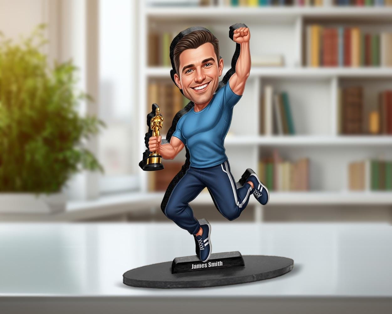 Custom Fitness Coach Award Figurine | Personalized Trainer Gift with Trophy | Magnet, Keychain, Car Charm from Photo