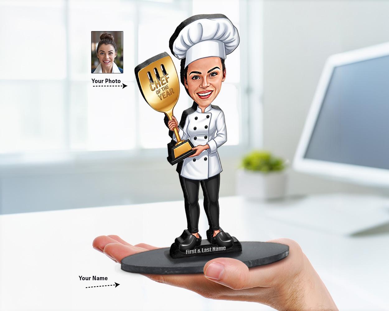 Culinary Trophy Figurine | Custom Chef Award Gift from Your Photo | Personalized Figurine, Magnet, Keychain & Car Charm
