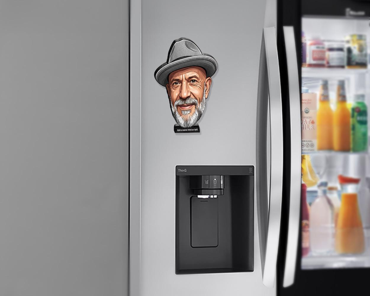 Custom Grandpa Figurine from Photo | Personalized Gift for Dad or Grandfather | Fatherās Day Caricature, Magnet, Keychain & Car Charm