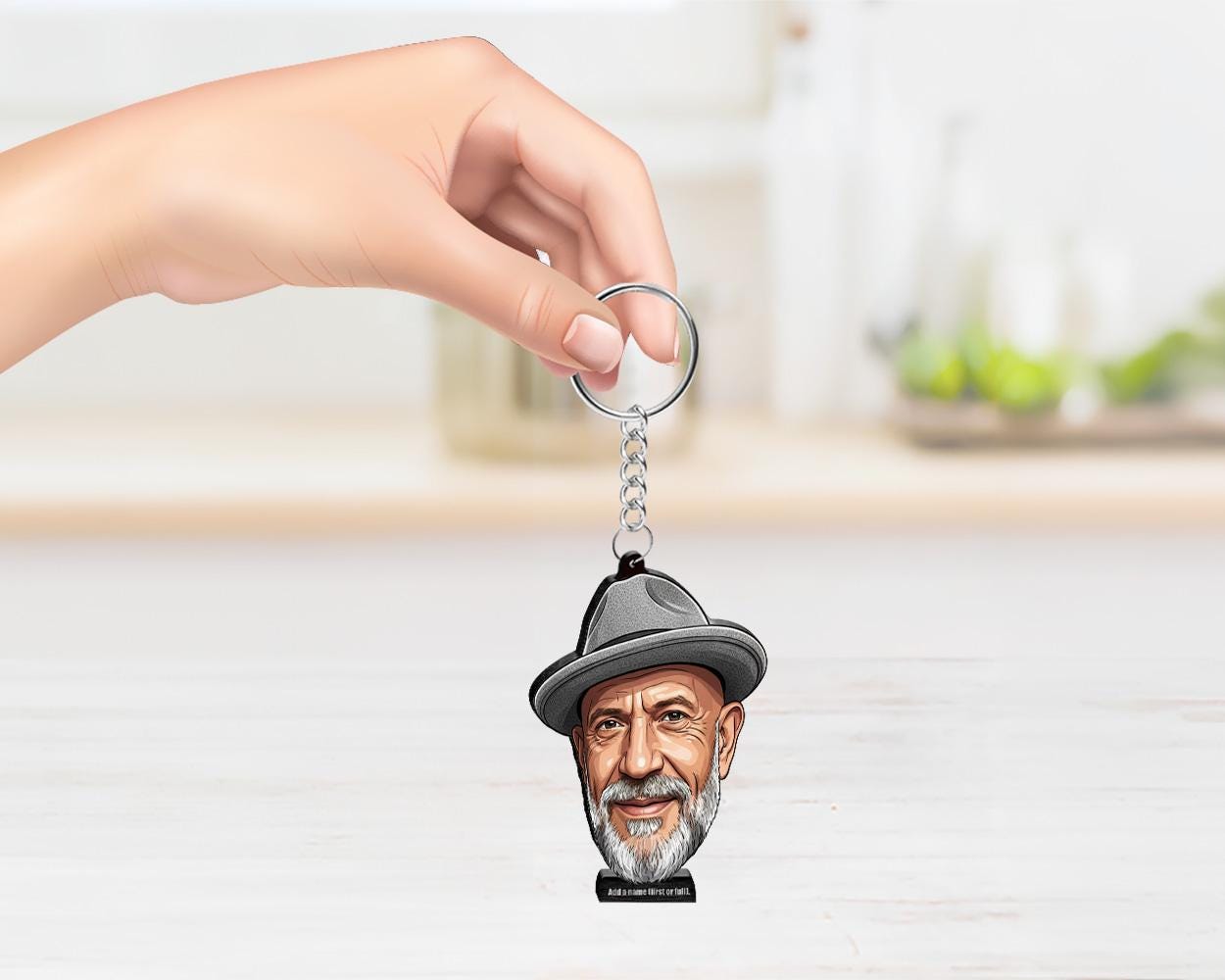 Custom Grandpa Figurine from Photo | Personalized Gift for Dad or Grandfather | Fatherās Day Caricature, Magnet, Keychain & Car Charm