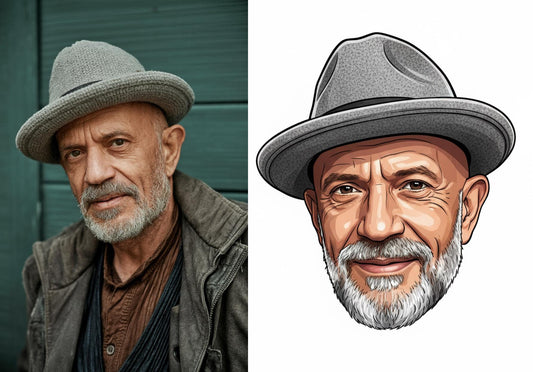 Custom Grandpa Figurine from Photo | Personalized Gift for Dad or Grandfather | Father’s Day Caricature, Magnet, Keychain & Car Charm