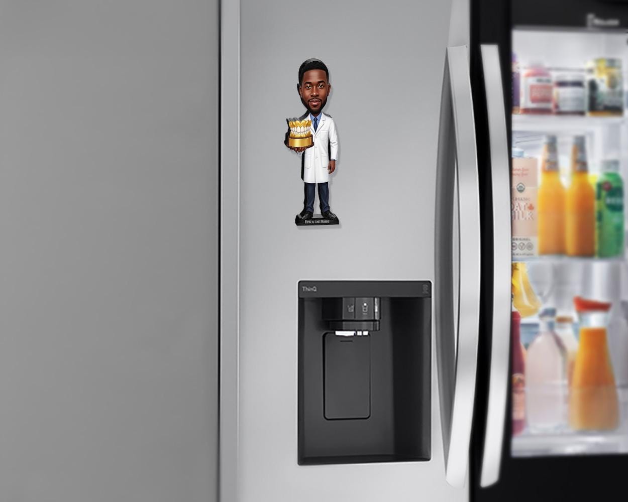 Custom Prosthodontist or Dental Graduate Gift | African American Male Dentist Figurine from Photo | Personalized Caricature