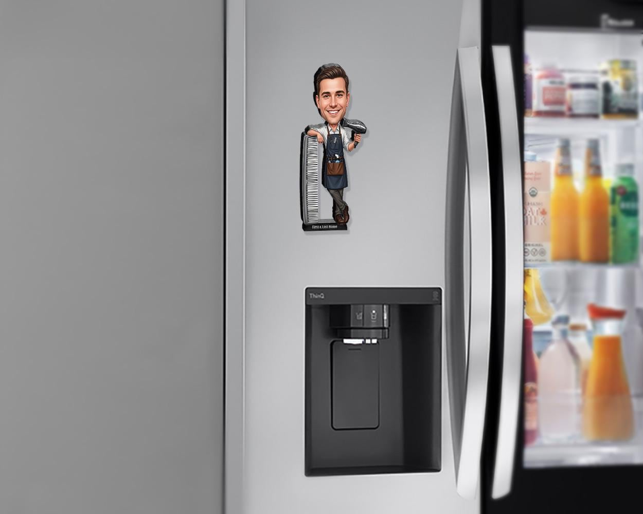 Custom Male Hairdresser Figurine | Personalized Barber & Stylist Gift from Your Photo | Figurine, Magnet, Keychain, Car Charm