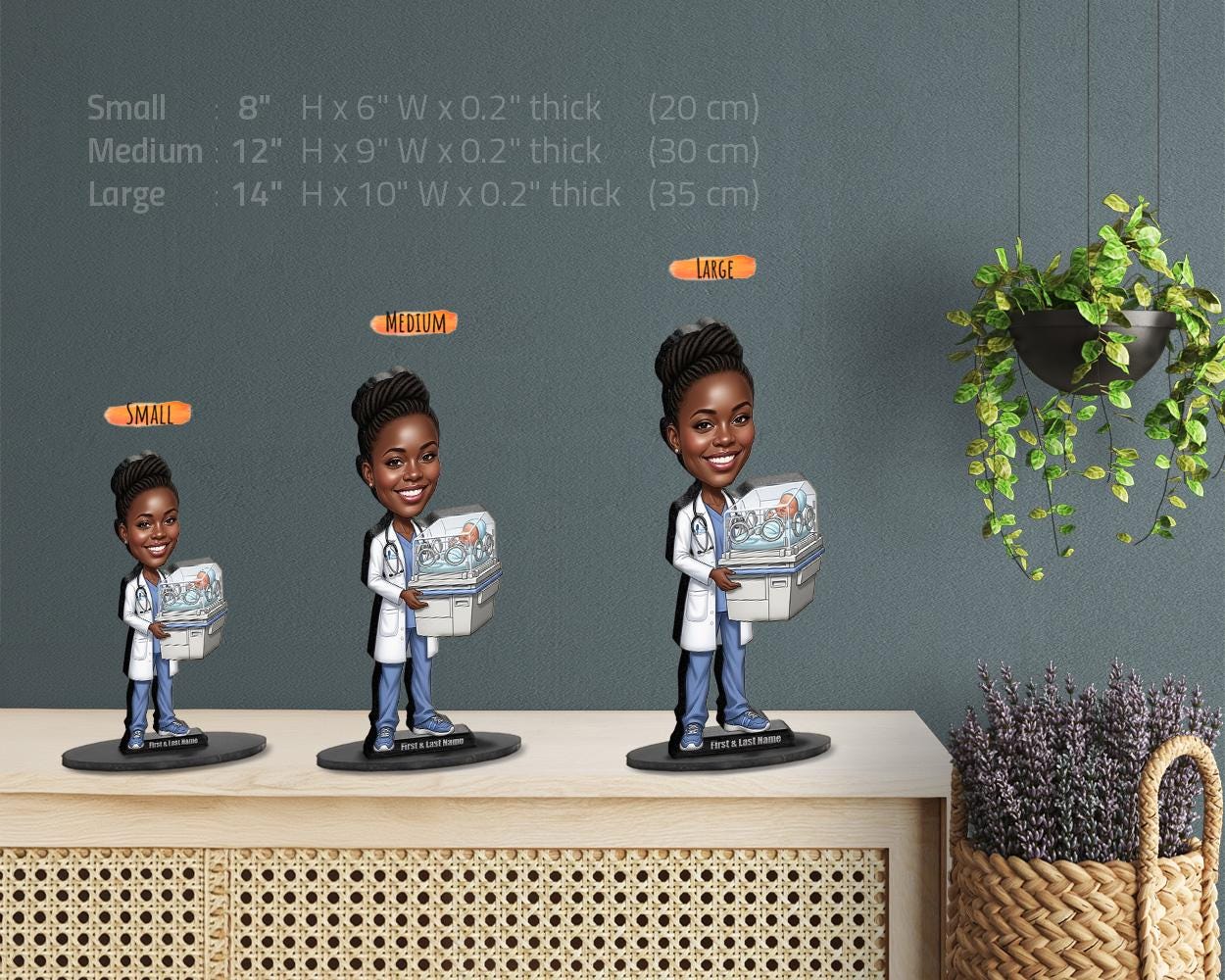 Neonatologist Doctor Gift | Custom Pediatrician & NICU Nurse Figurine from Your Photo | Personalized Figurine, Magnet, Keychain, Car Charm