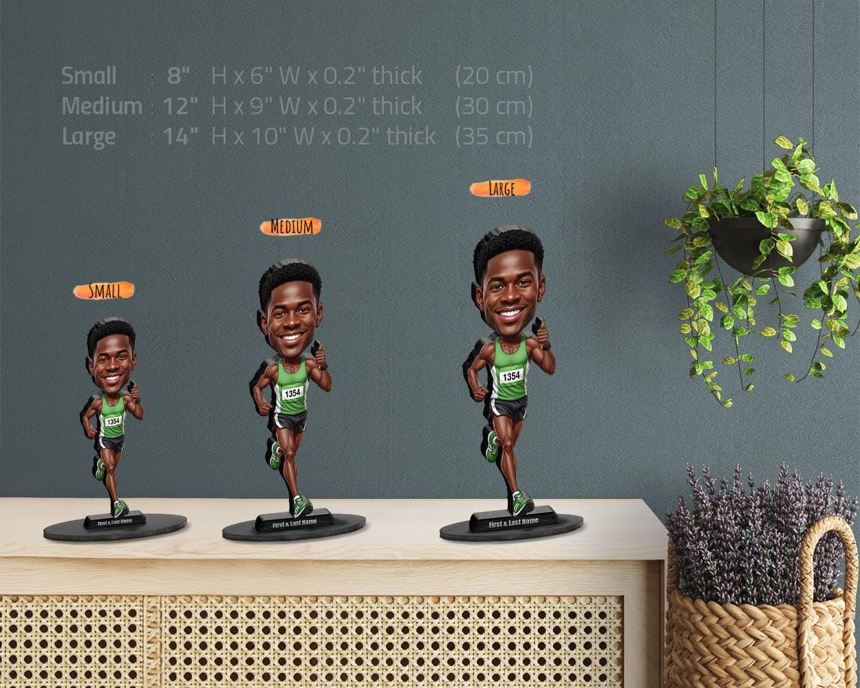 Custom Marathon Runner Figurine | Personalized Track & Field Champion Gift from Your Photo | Figurine, Magnet, Keychain, Car Charm