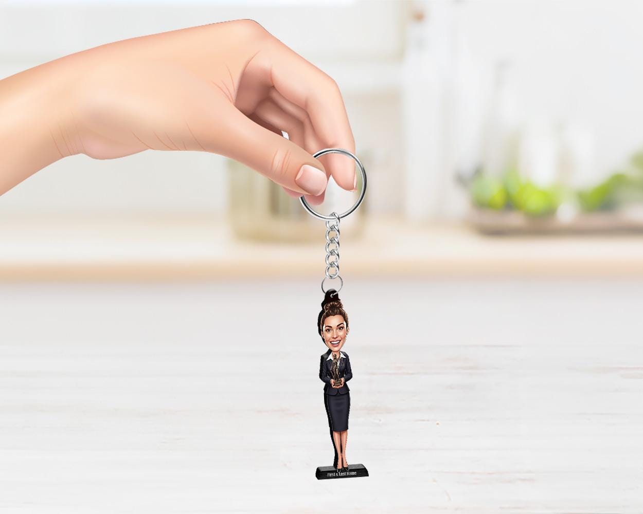 Custom Female Lawyer Figurine | Personalized Law Student Graduation Gift from Photo | Attorney Statue, Magnet, Keychain & Car Charm