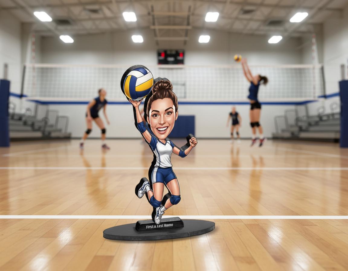 Custom Volleyball Figurine | Personalized Indoor, Snow & Beach Volleyball Gift from Your Photo | Figurine, Magnet, Keychain, Car Charm