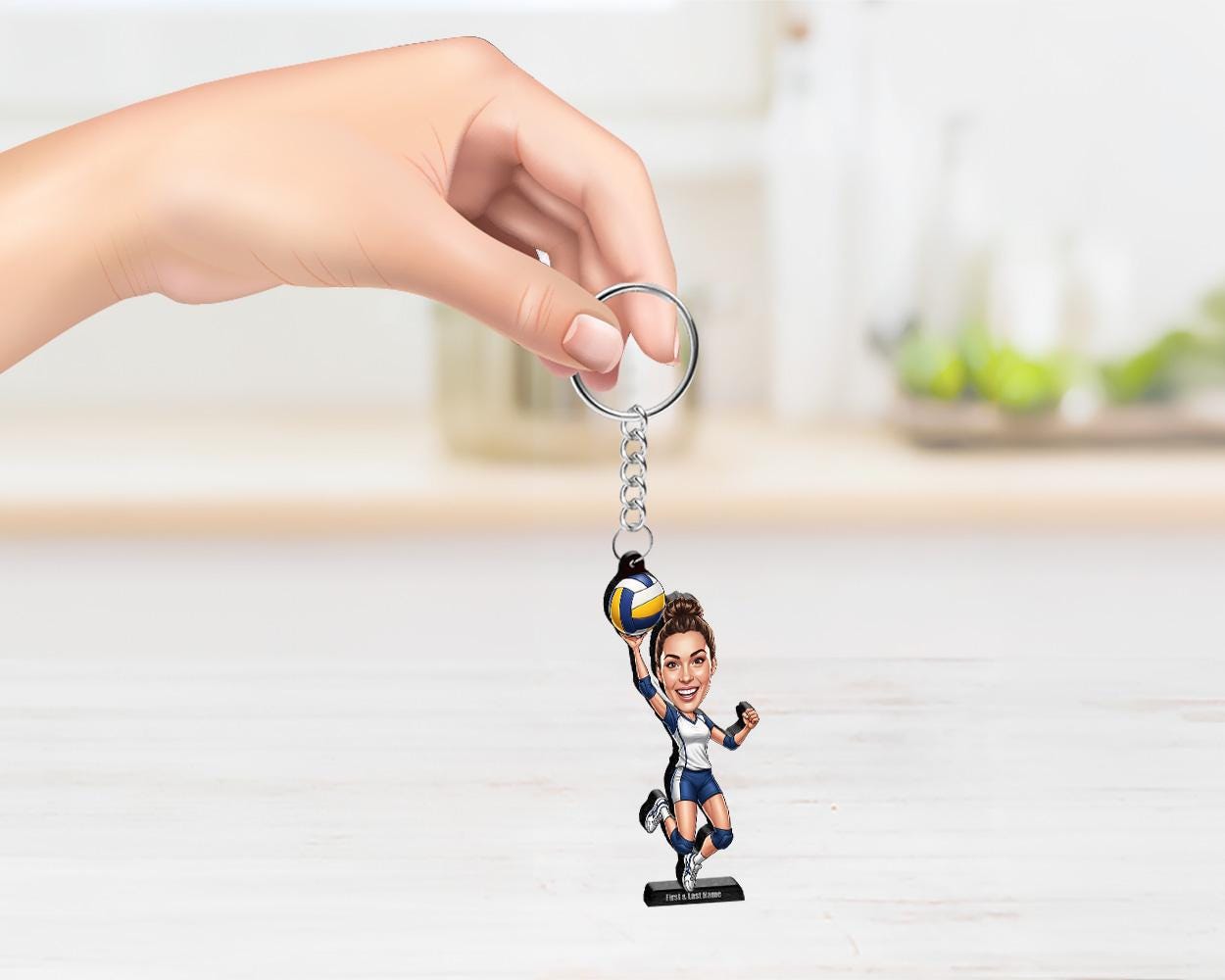Custom Volleyball Figurine | Personalized Indoor, Snow & Beach Volleyball Gift from Your Photo | Figurine, Magnet, Keychain, Car Charm