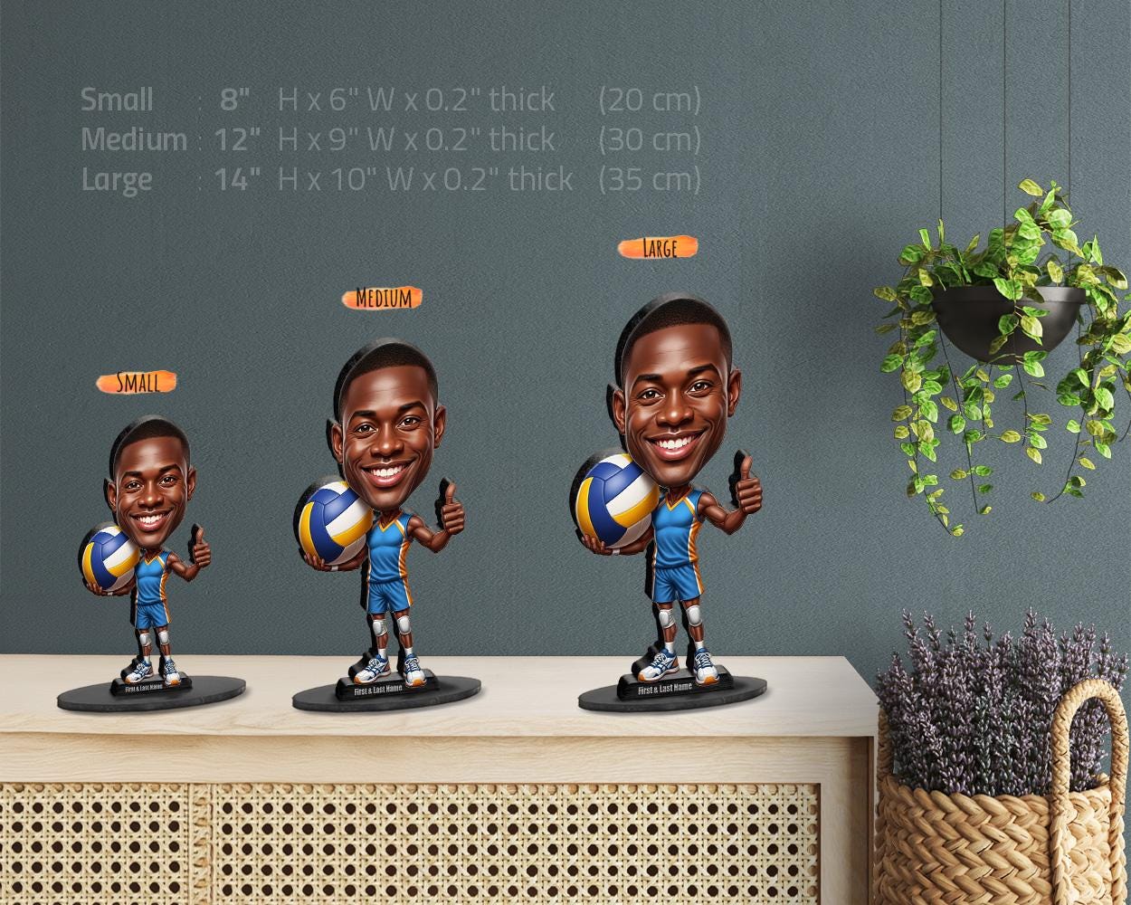 Custom Indoor Volleyball Player Figurine | Personalized College & Team Volleyball Graduation Gift from Your Photo | Figurine, Keychain