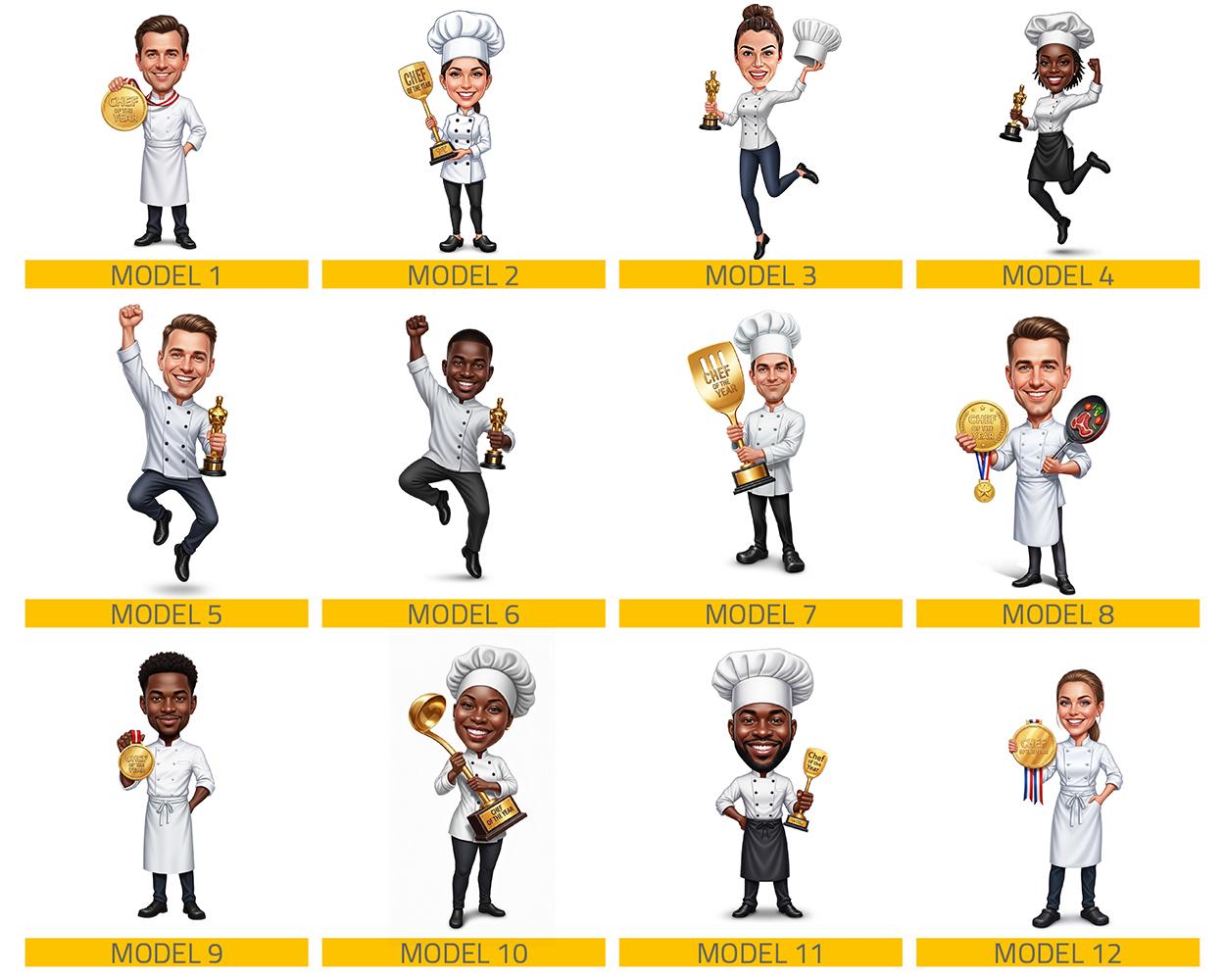 Culinary Trophy Figurine | Custom Chef Award Gift from Your Photo | Personalized Figurine, Magnet, Keychain & Car Charm