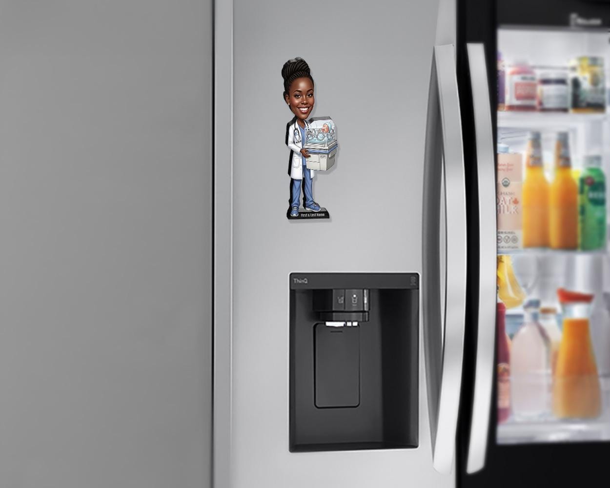 Neonatologist Doctor Gift | Custom Pediatrician & NICU Nurse Figurine from Your Photo | Personalized Figurine, Magnet, Keychain, Car Charm