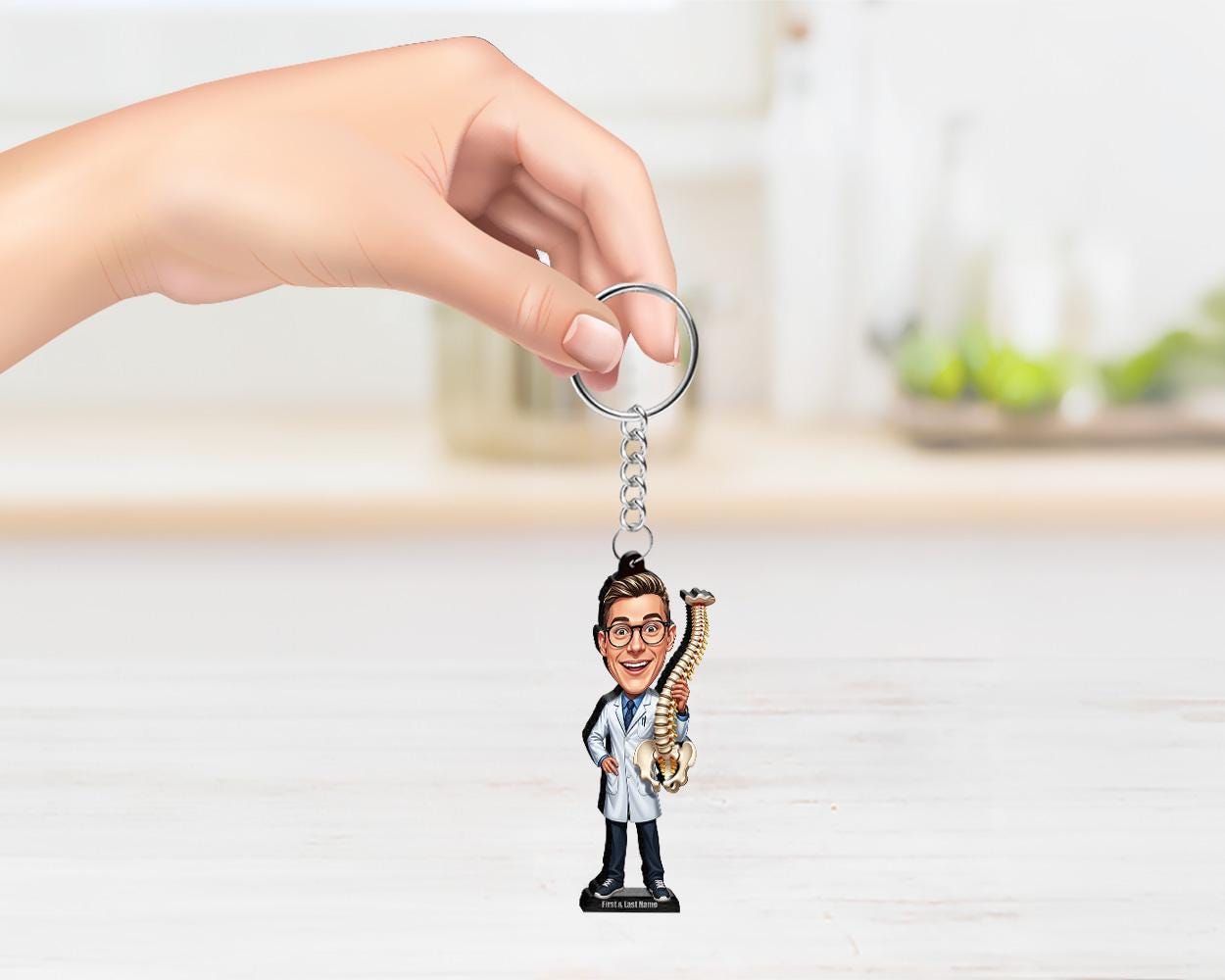 Chiropractor Gift | Custom Orthopedic Spine Doctor Figurine from Your Photo | Personalized Figurine, Magnet, Keychain & Car Charm
