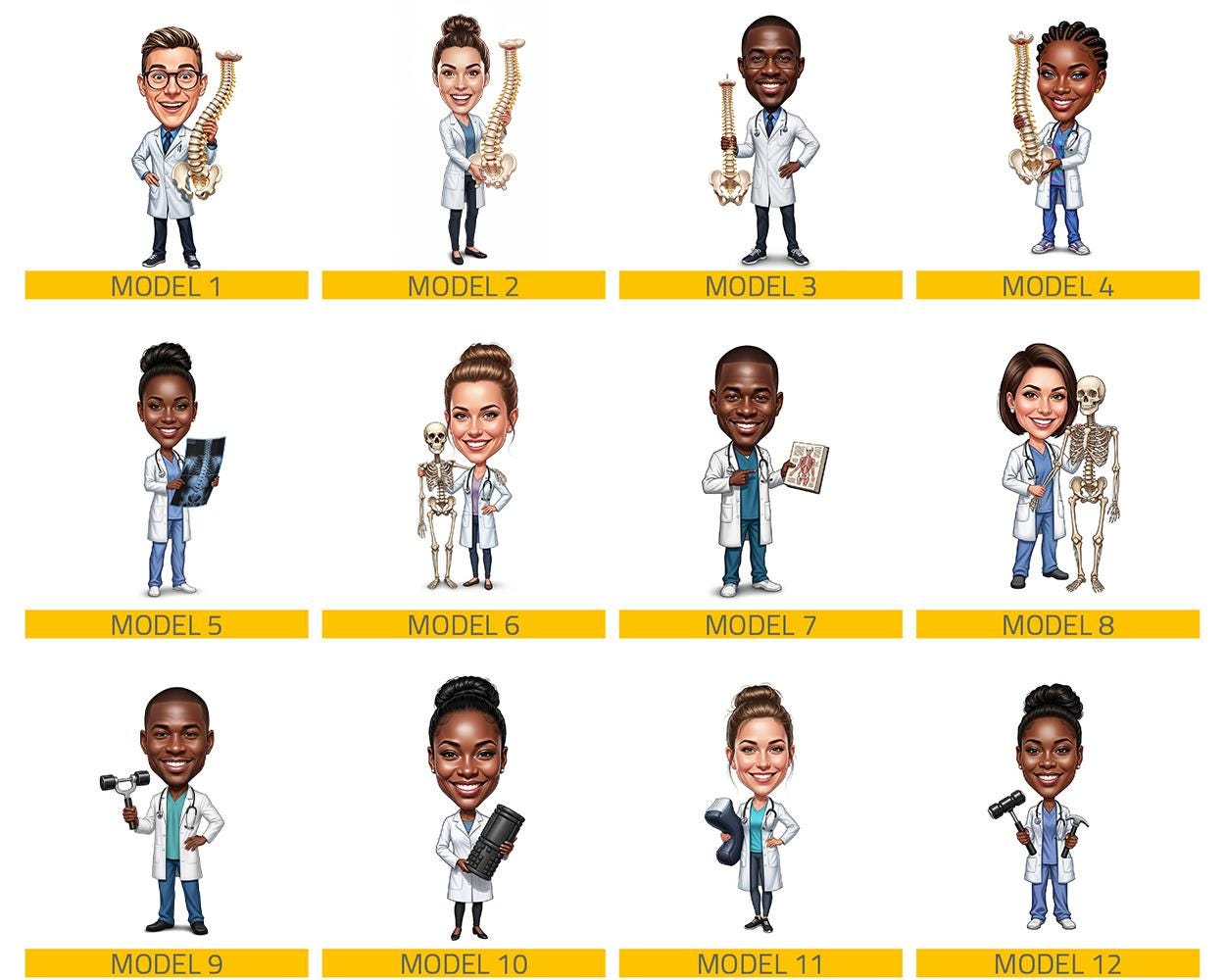 Chiropractor Gift | Custom Orthopedic Spine Doctor Figurine from Your Photo | Personalized Figurine, Magnet, Keychain & Car Charm