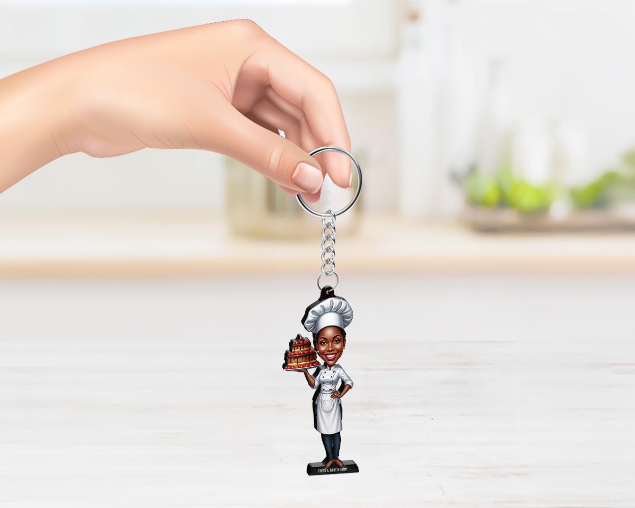 Custom Pastry Chef Figurine | Personalized Baker Graduation & Culinary School Gift from Your Photo | Figurine, Magnet, Keychain, Car Charm