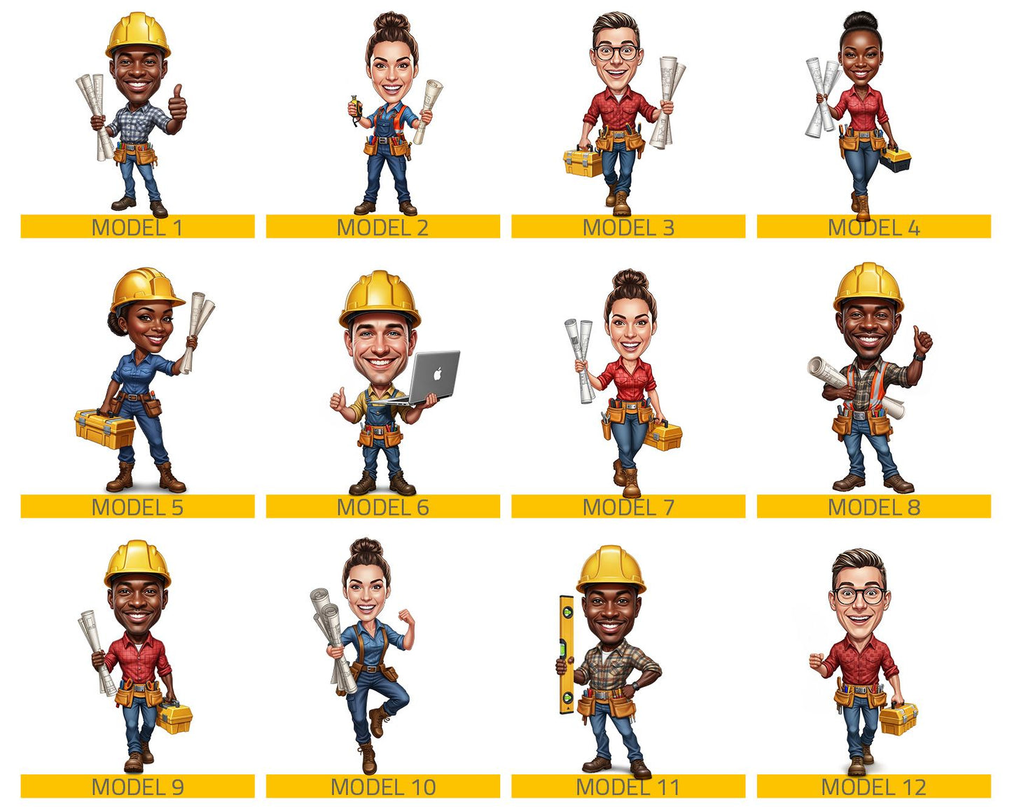 Custom Construction Engineer Figurine | Personalized Civil Engineer Graduation Gift from Your Photo | Figurine, Magnet, Keychain & Car Charm