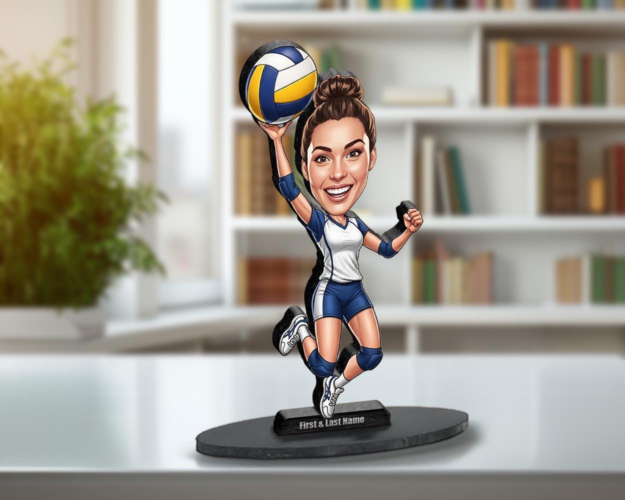 Custom Volleyball Figurine | Personalized Indoor, Snow & Beach Volleyball Gift from Your Photo | Figurine, Magnet, Keychain, Car Charm