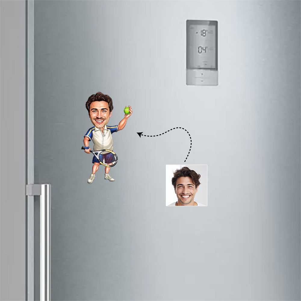 Personalized Tennis Player Gift – Custom Caricature Figurine from Your Photo