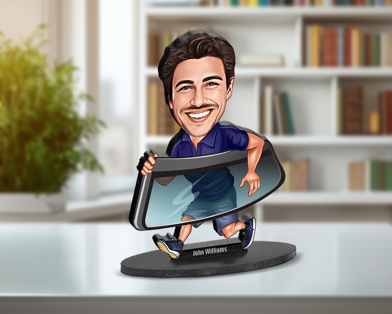 Personalized Glazier Figurine | Custom Auto Glass Installer Gift from Your Photo | Funny Window Fitter Caricature Figurine, Magnet, Keychain