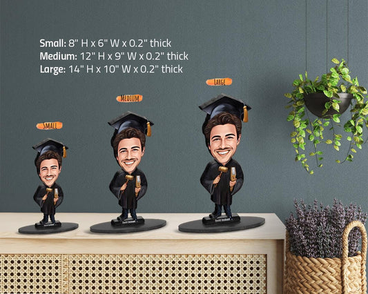 Personalized Law School Graduation Gift | Law School Graduate Caricature Portrait From Your Photo | 3D Wooden Figurine Trinket | LSG206