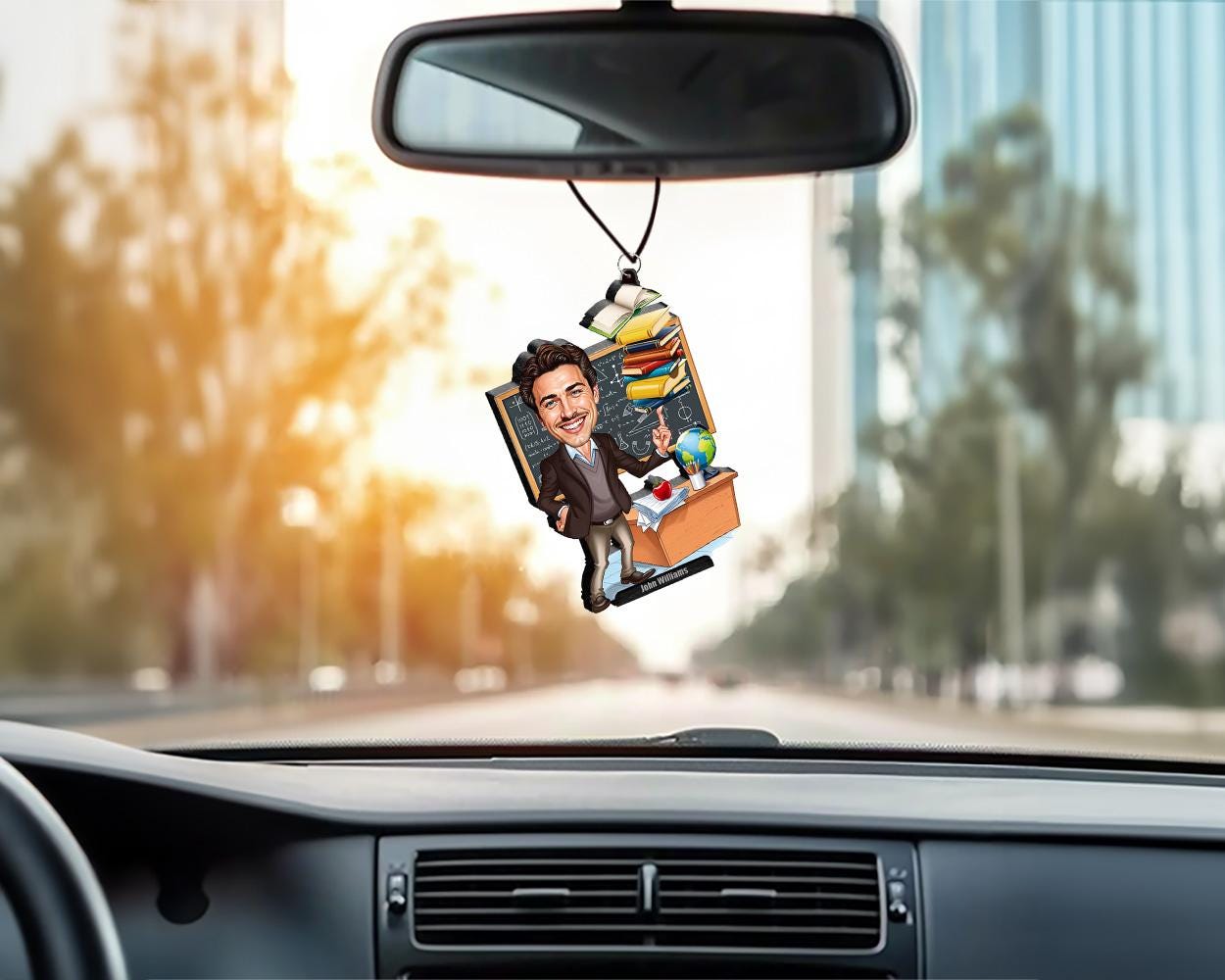 Math Teacher Gift | Science Educator Figurine – Personalized Funny Caricature from Photo – Magnet, Keychain & Car Charm