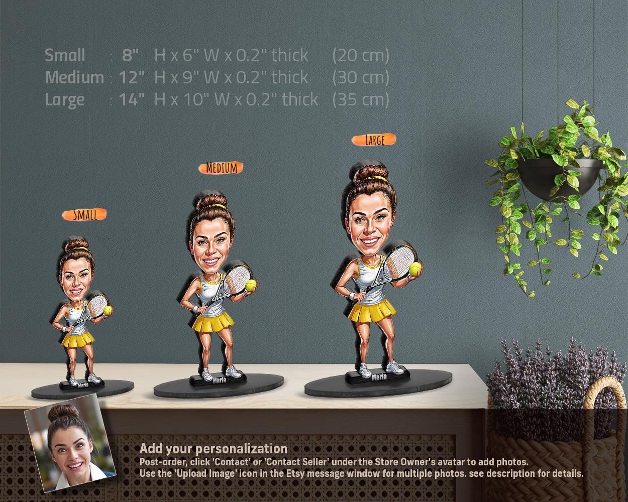 Personalized Tennis Coach or Player Gift – Custom Funny Figurine, Magnet, Keychain & Car Charm – Unique Portrait from Your Photo